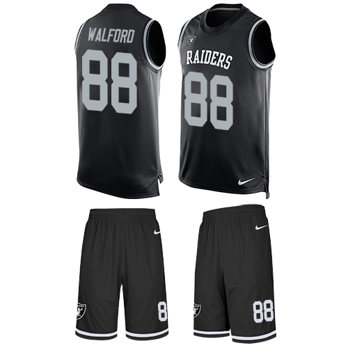Nike Raiders #88 Clive Walford Black Team Color Men's Stitched NFL Limited Tank Top Suit Jersey - Click Image to Close